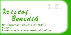 kristof benedik business card